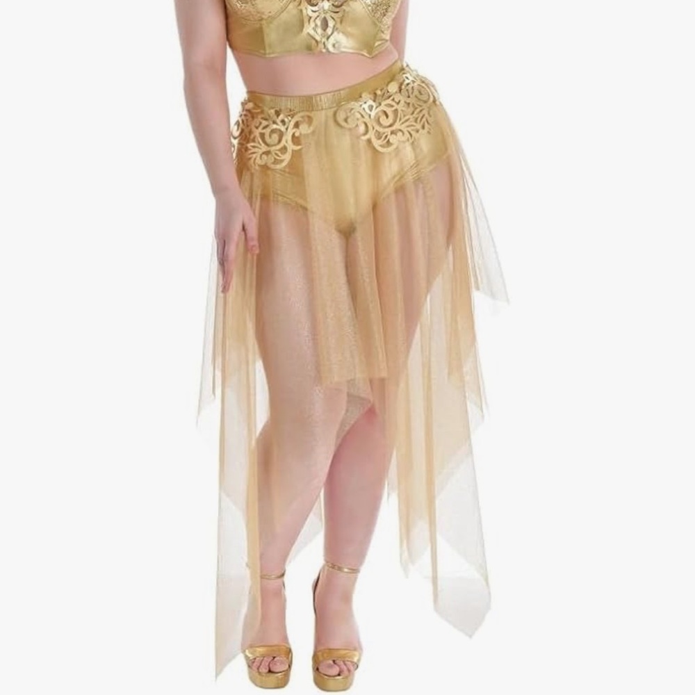 Gold Sheer Skirt costume plus size 2X 18-20